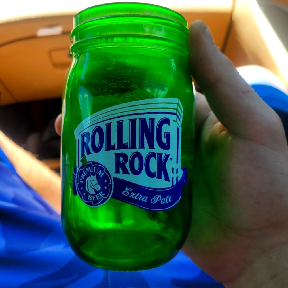 Green Vintage Beer Mason Jar